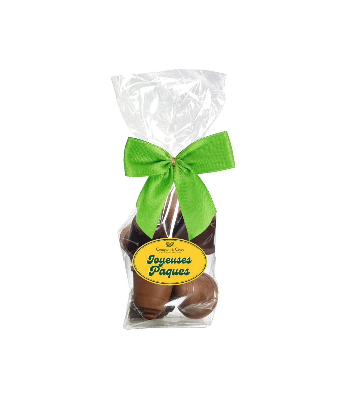 Sachet de cloches de Pâques en chocolat