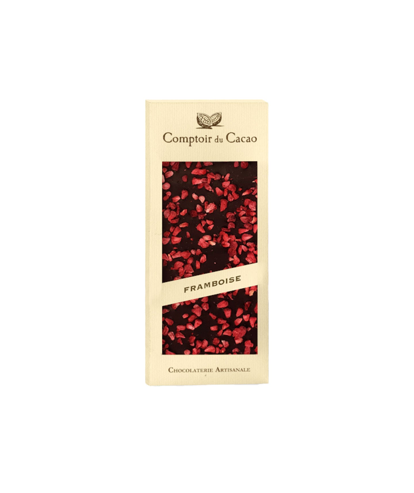 Tablette de chocolat noir à la framboises