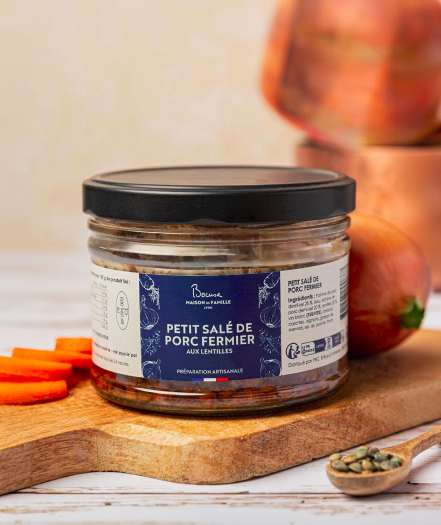 Petit salé de porc fermier aux lentilles