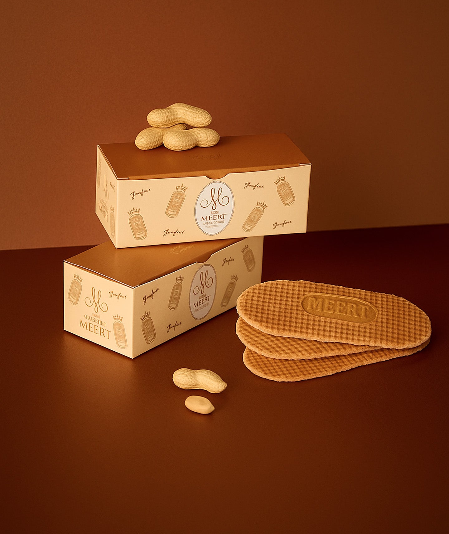 Boîte de 6 gaufres praliné cacahuètes