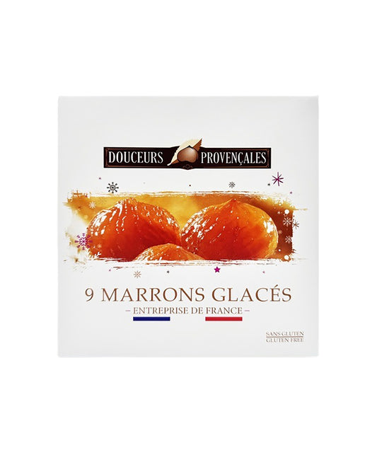 Boîte de 9 marrons glacés entiers