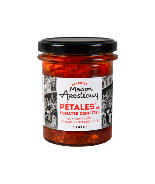 Pétales de tomates confites aux aromates