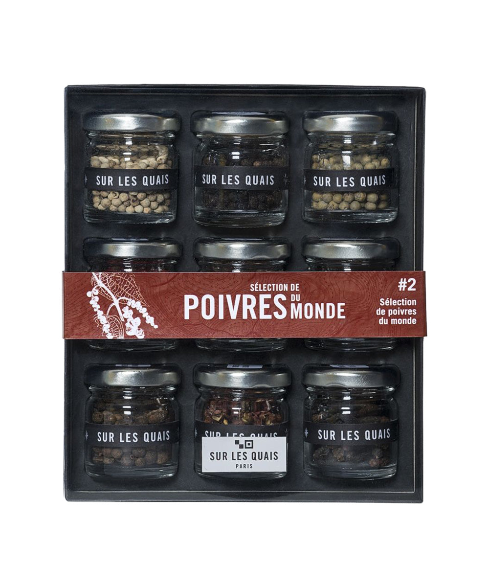 Coffret découverte de 9 poivres du monde