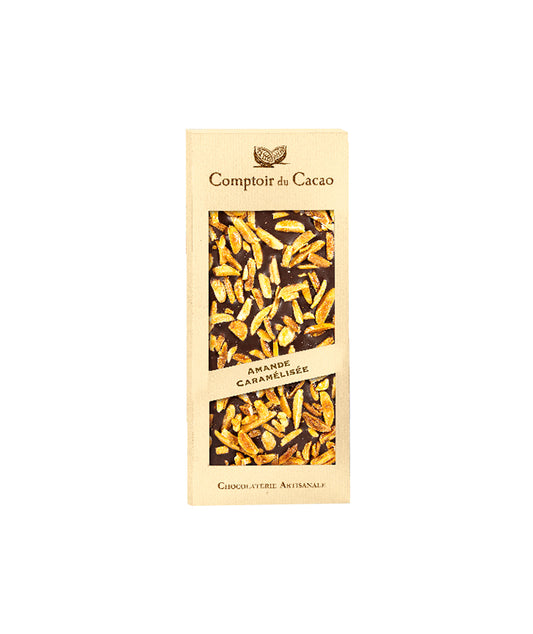 Tablette chocolat noir et amandes caramélisées