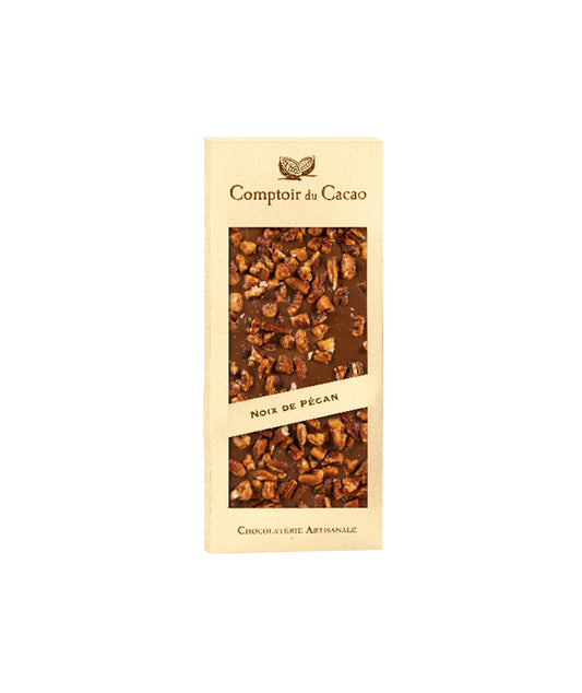 Tablette chocolat lait et noix de pécan caramélisées