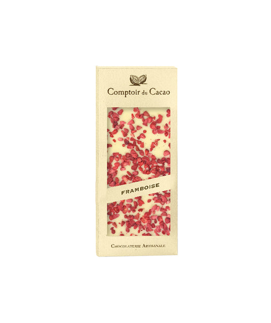 Tablette chocolat blanc framboise
