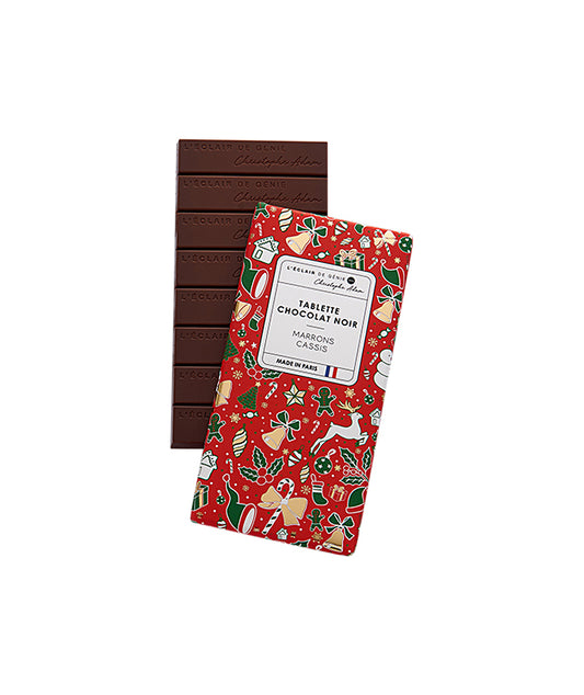 Tablette chocolat noir Marrons Cassis