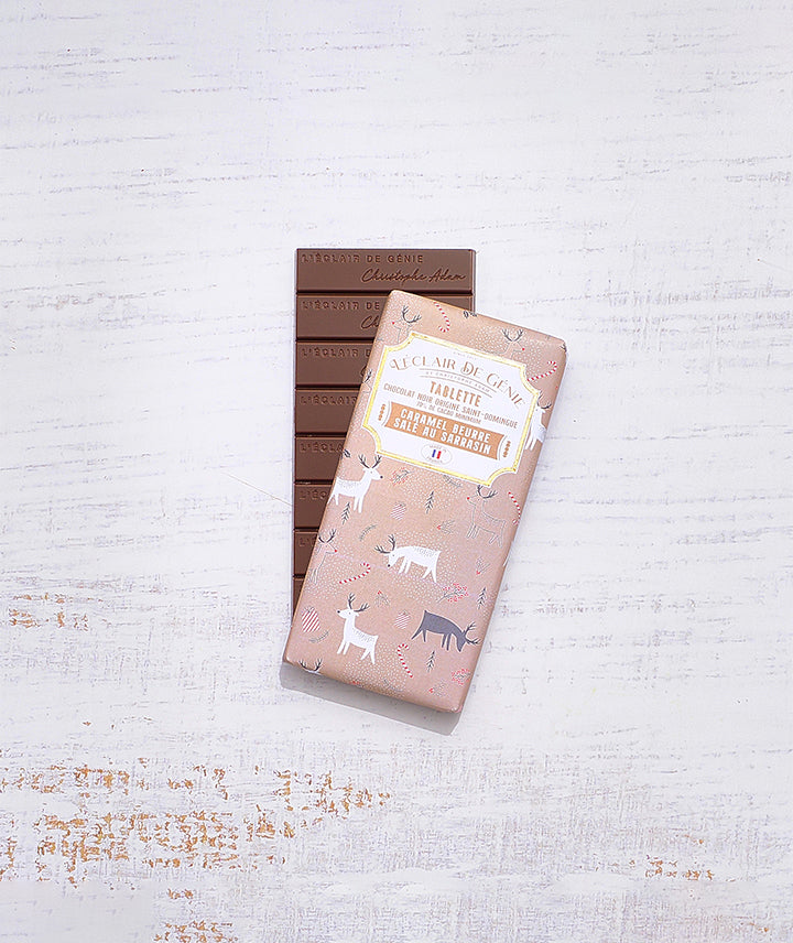 Tablette Noël chocolat noir Caramel Sarrasin