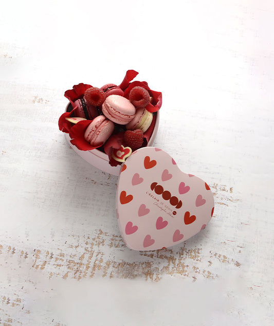 Boîte cœur 5 macarons
