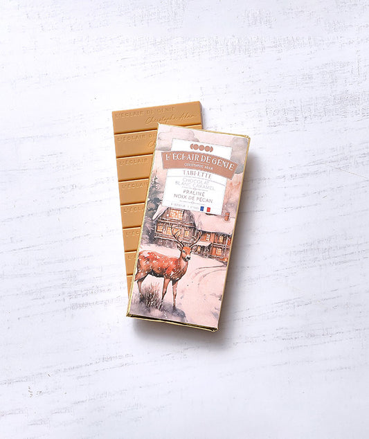 Tablette de chocolat blanc caramel Praliné Noix de pécan