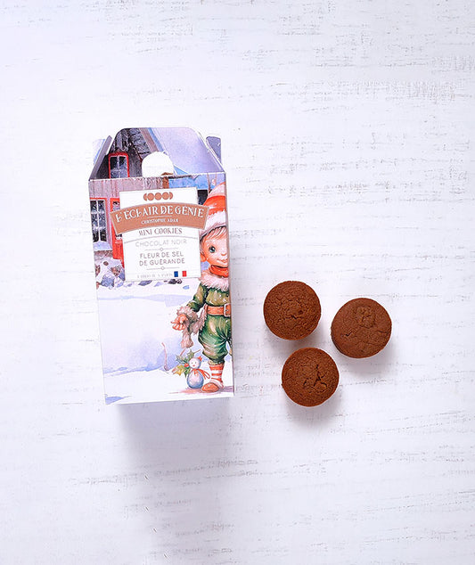 Boîte de 8 mini cookies chocolat noir Fleur de sel de Guérande