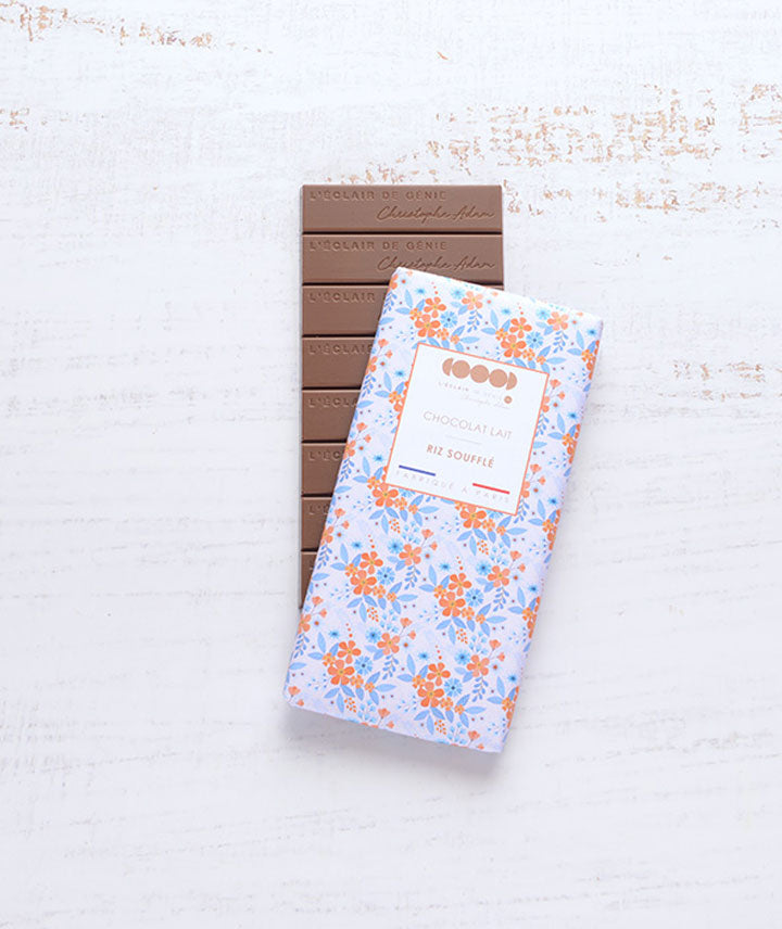 Tablette chocolat lait riz soufllé