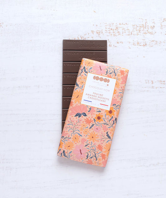 Tablette chocolat noir praliné croustillant