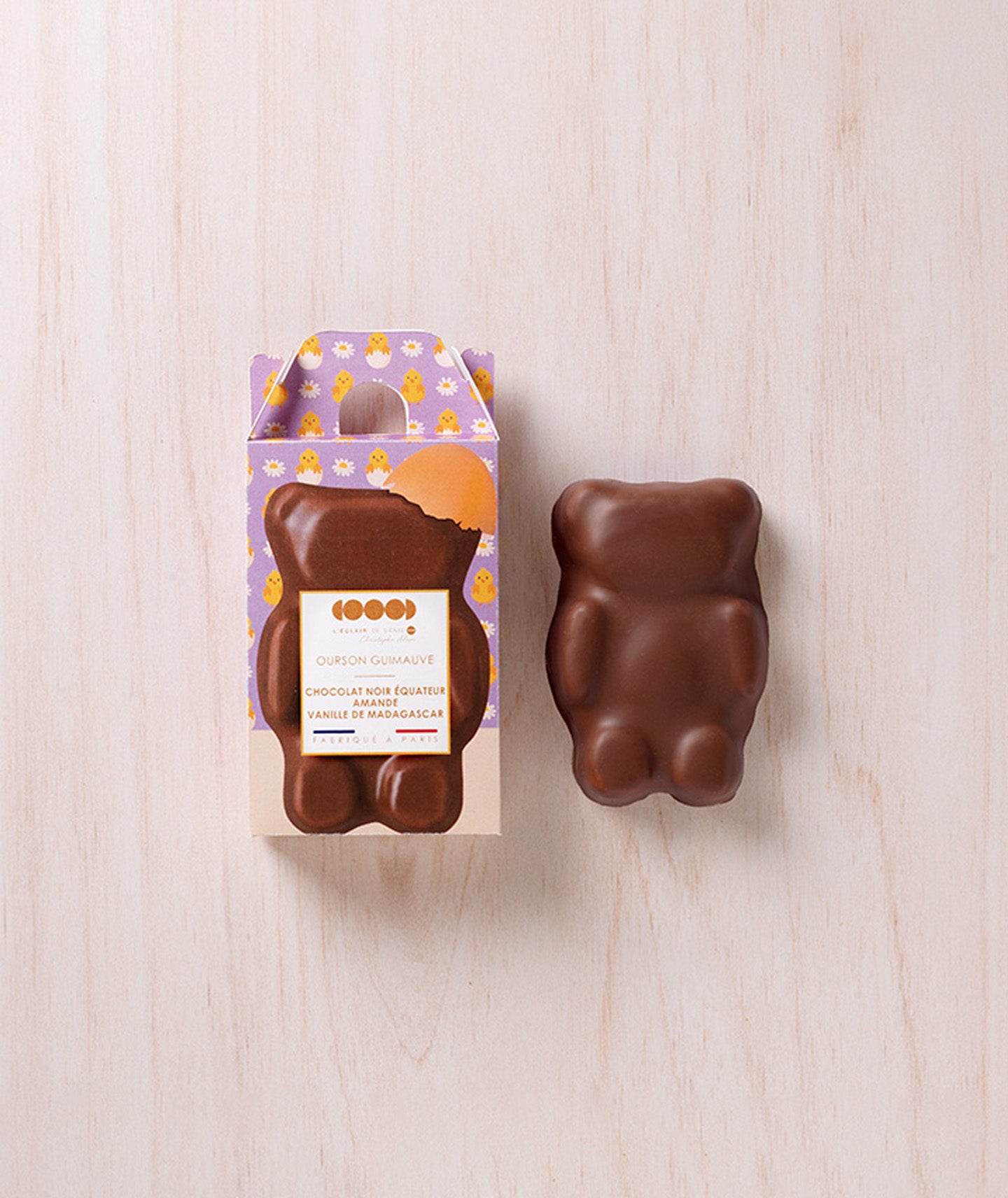 Ourson guimauve vanille chocolat noir amande Pâques