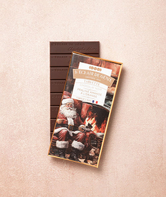 Tablette Chocolat noir et praliné amande noisette à l'orange