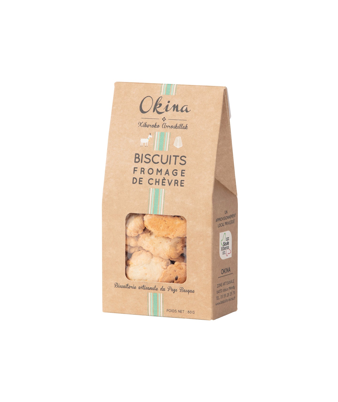 Biscuit au fromage de chèvre OKINA vue face aux Galeries Lafayette Le Gourmet