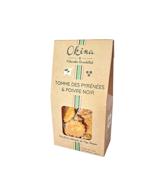 Biscuit au fromage de vache tomme des pyrénées et poivre noir vue face aux Galeries Lafayette Le Gourmet