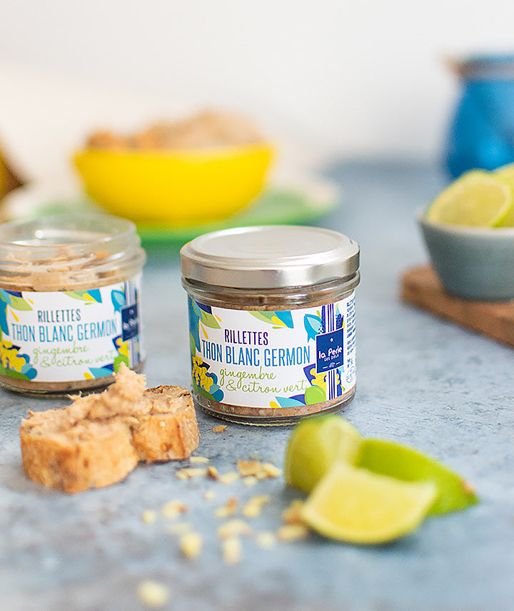 Rillettes de thon au citron vert et au gingembre
