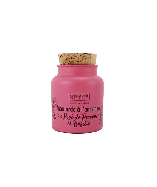 Moutarde à l'ancienne au Vin Rosé du Sud et basilic
