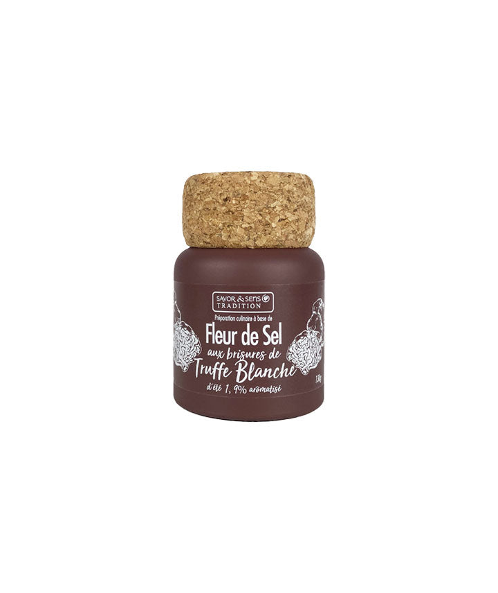Fleur de sel aux brisures de truffe blanche d'été 1,9% aromatisée
