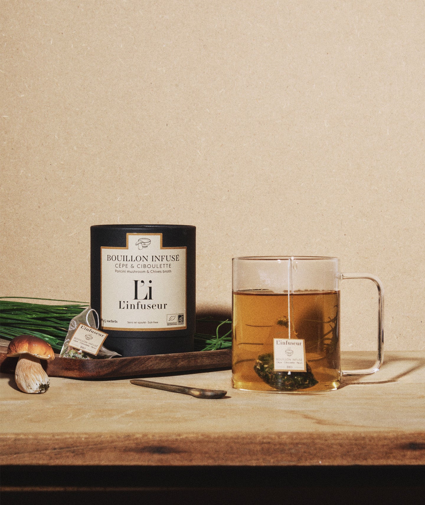 Bouillon cèpe et ciboulette bio