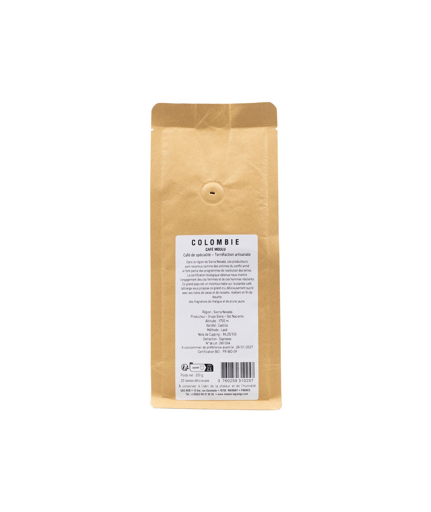 Café Colombie bio Tierra Querida - Moulu
