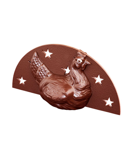 Poule "Star" chocolat au lait - 12 cm