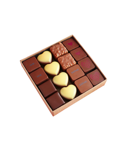 Carré Or 16 chocolats noir et lait