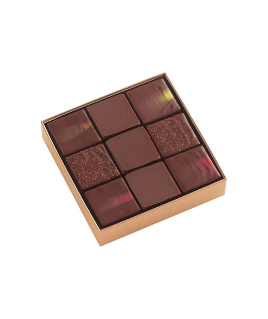 Boîte de chocolats carré or les grands crus - 220g