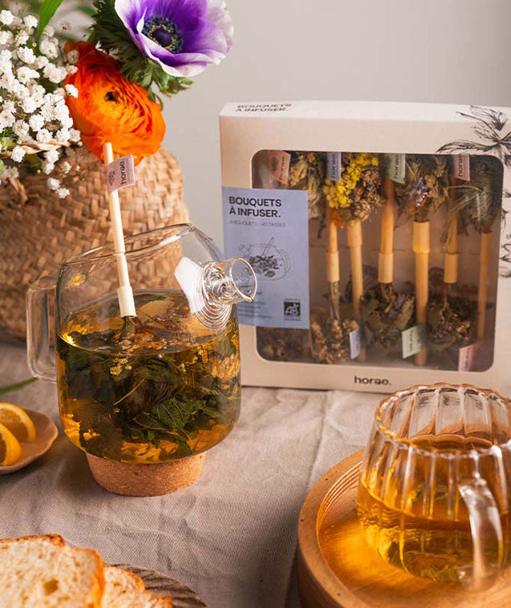 Coffret de 8 bouquets de fleurs séchées à infuser bio