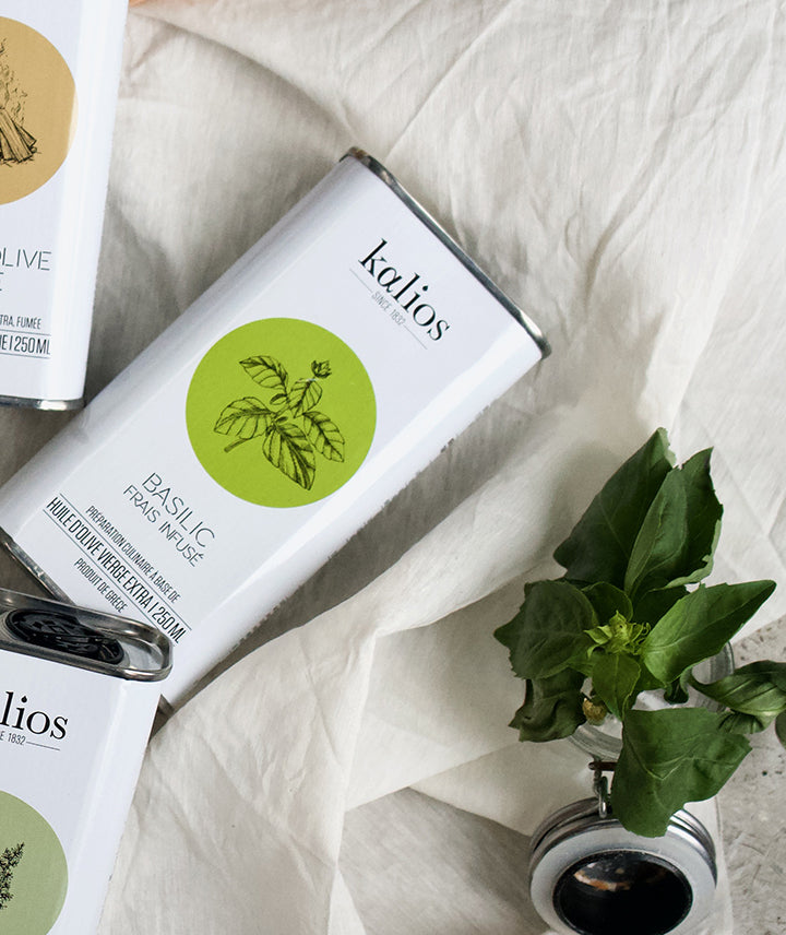 Huile d'olive infusée Basilic