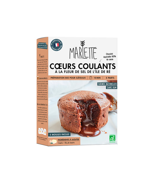 Préparation bio pour cœur coulant au chocolat
