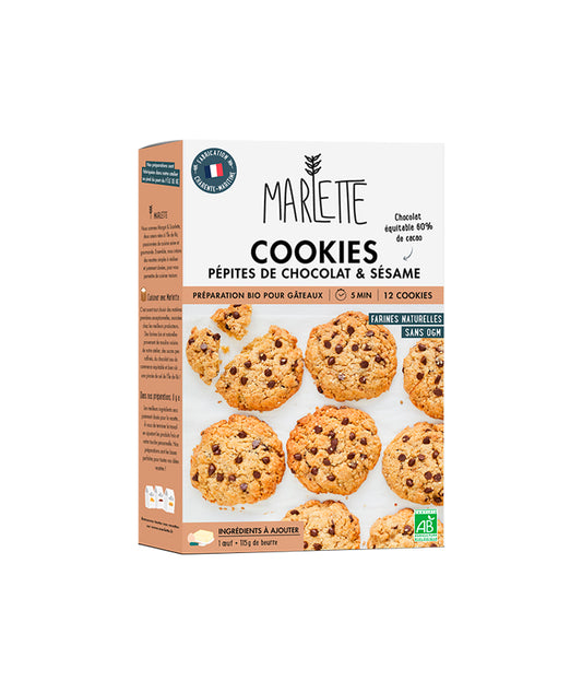 Préparation bio pour cookies aux pépites de chocolat et sésame