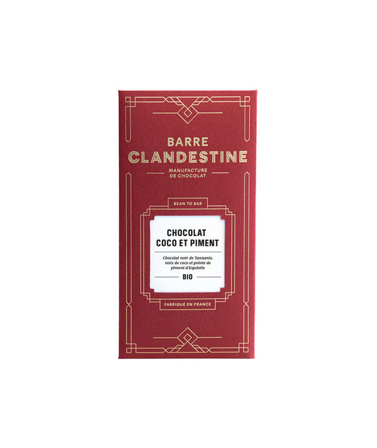Chocolat noir à la noix de coco et piment d'Espelette