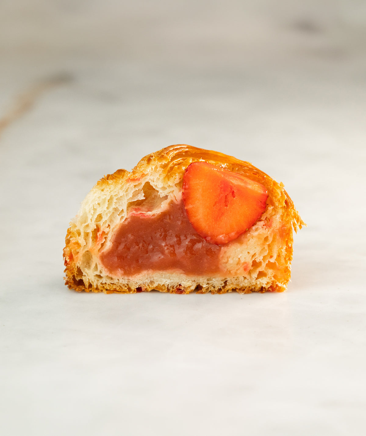 Brioche feuilletée fraise rhubarbe
