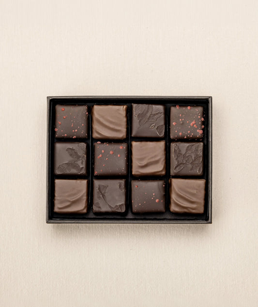 Coffret de 12 ganaches chocolat
