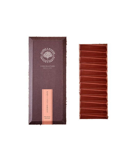 Tablette chocolat noir et praliné au café fort