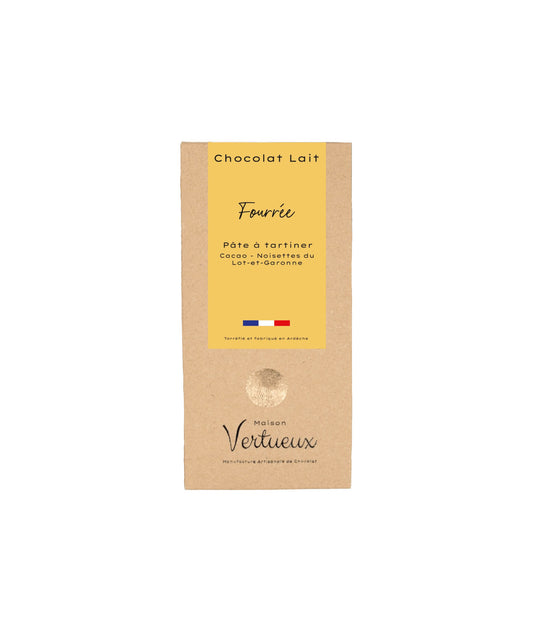 Tablette lait fourrée pâte à tartiner cacao noisette