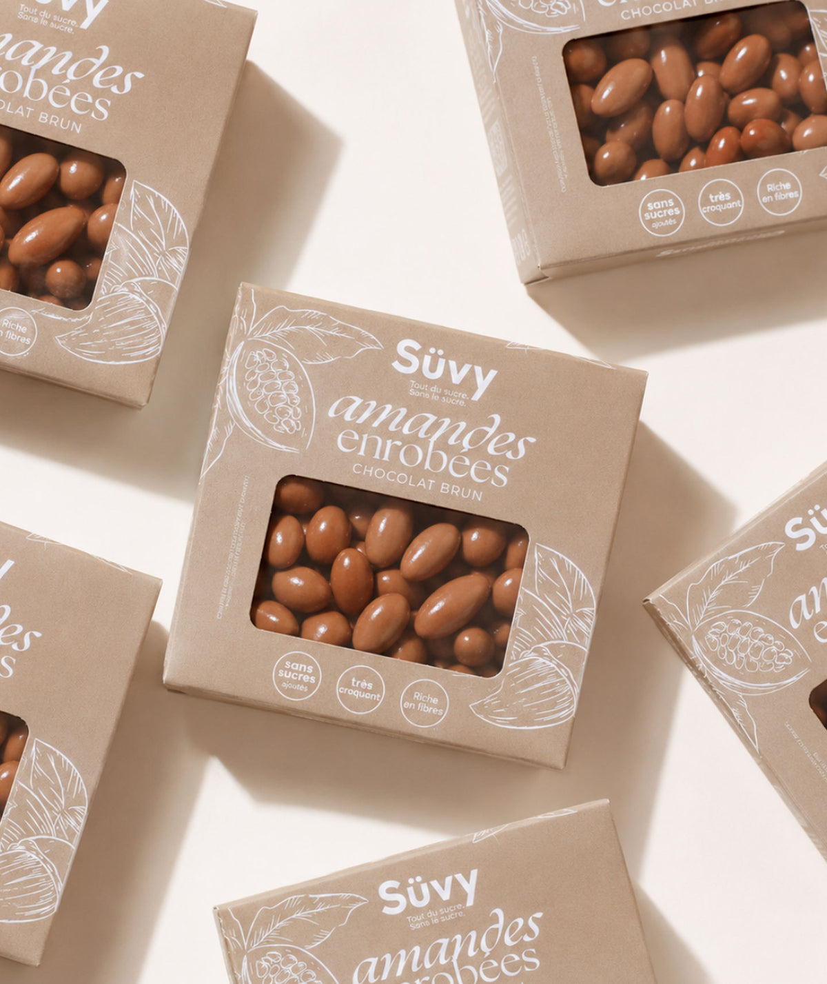 Amandes enrobées de chocolat brun - Suvy