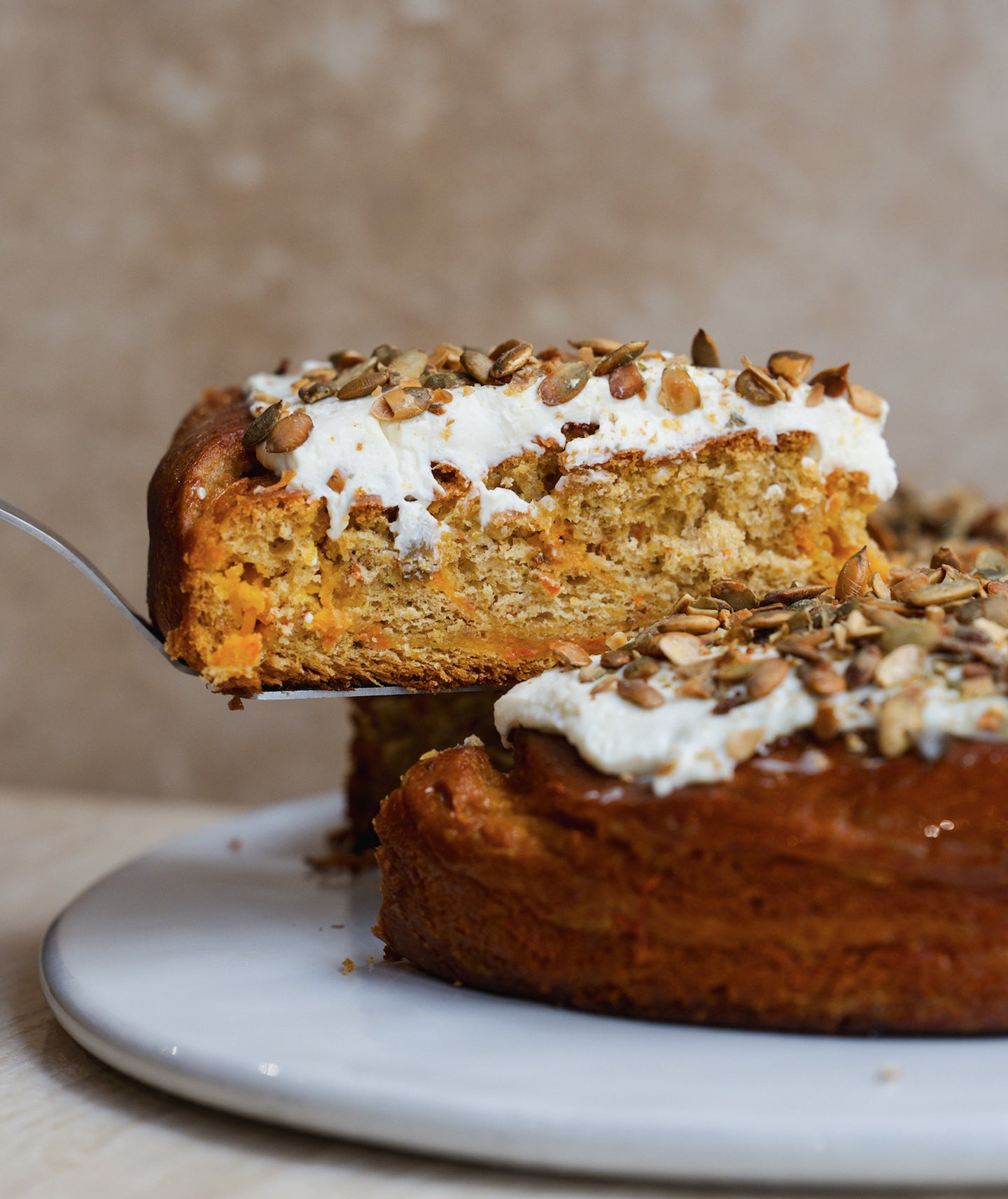 Carrot cake Labneh et graines de courge