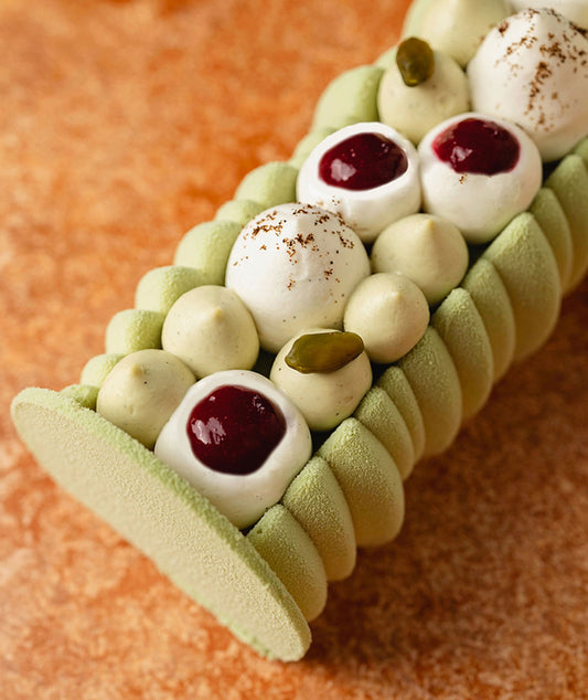 Bûche Pistache Framboise - 6 à 8 personnes