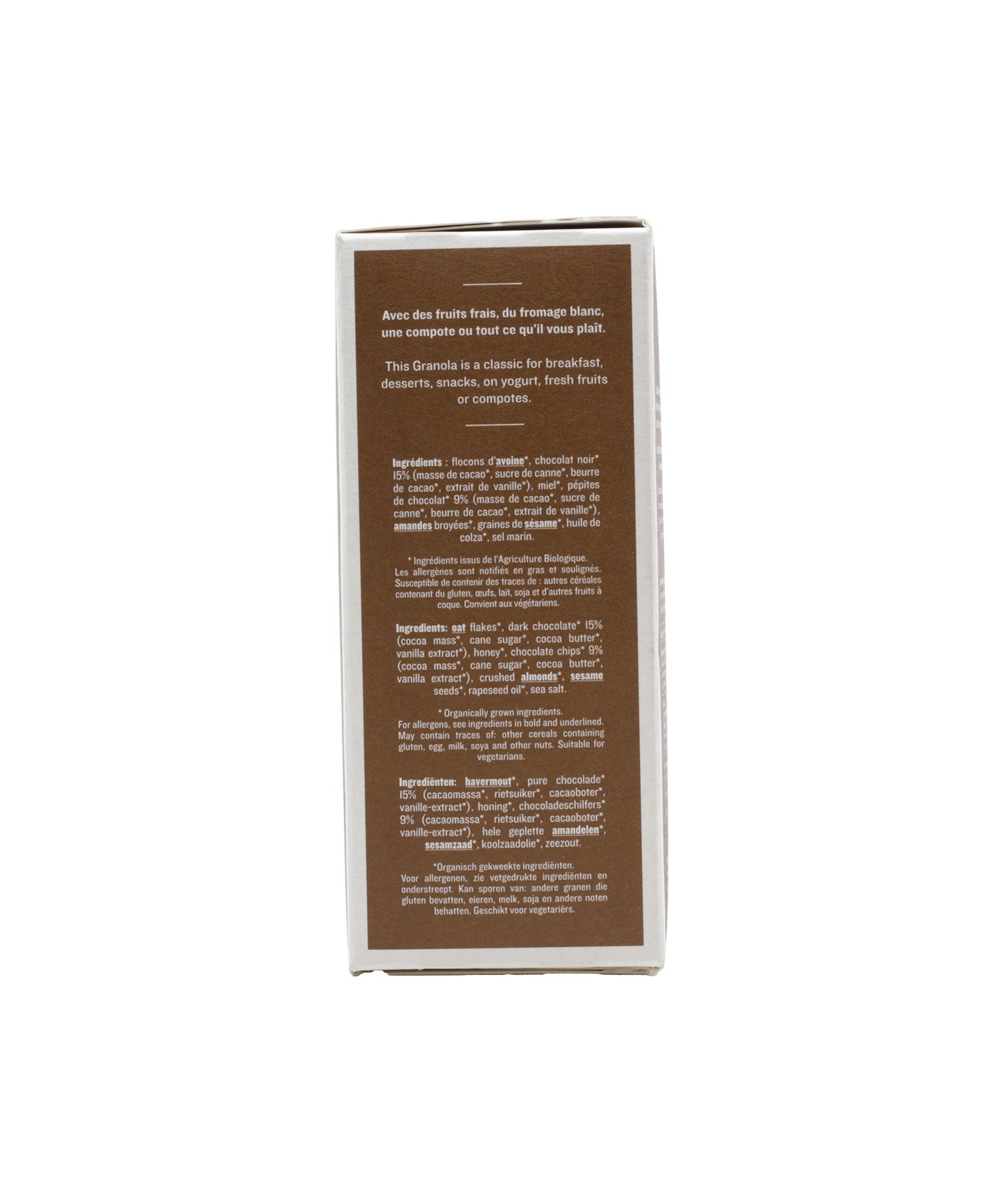 Granola chocolat noir et pépites bio