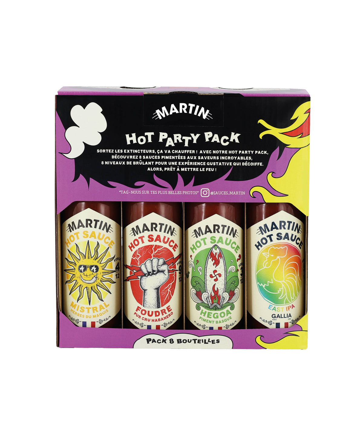 Coffret 8 sauces "Hot Party"