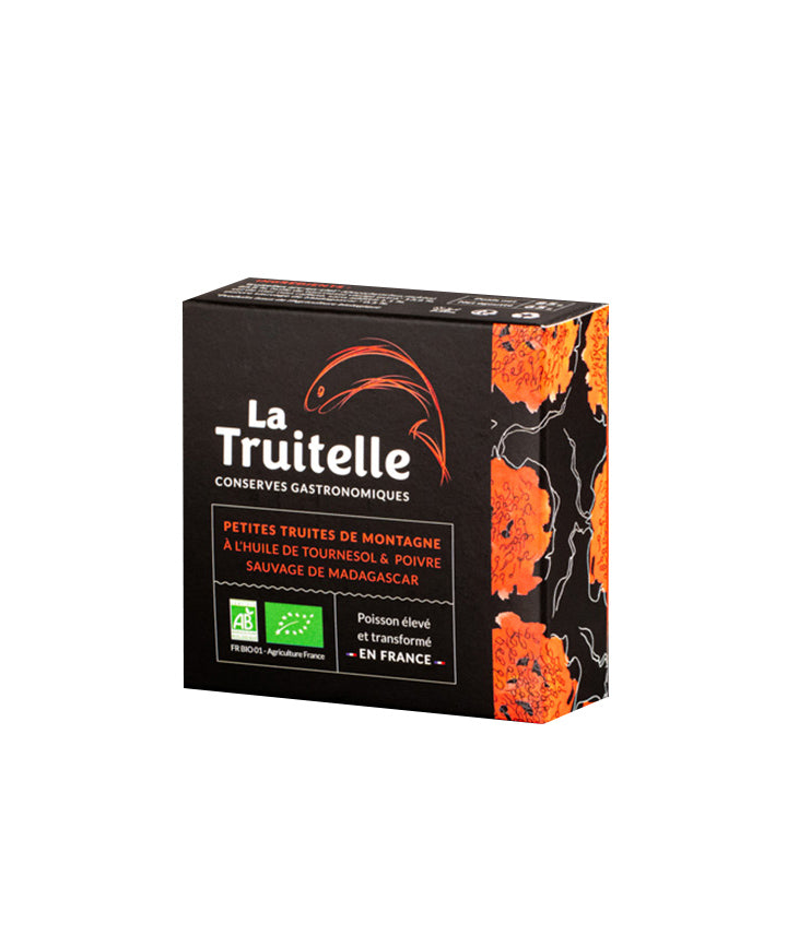 Petites truites de montagne à l'huile de tournesol et poivre sauvage de Madagascar bio