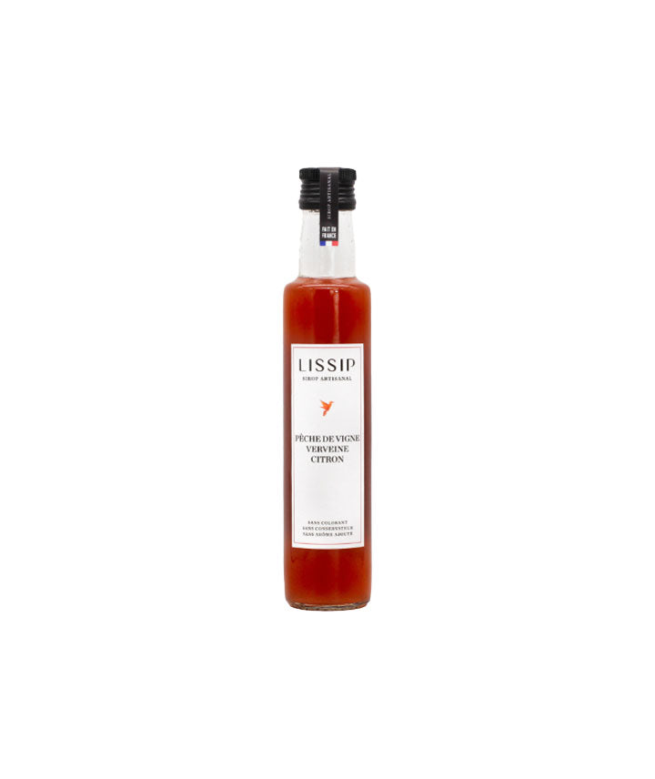 Sirop pêche de vigne, verveine et citron