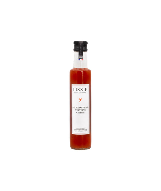 Sirop pêche de vigne, verveine et citron