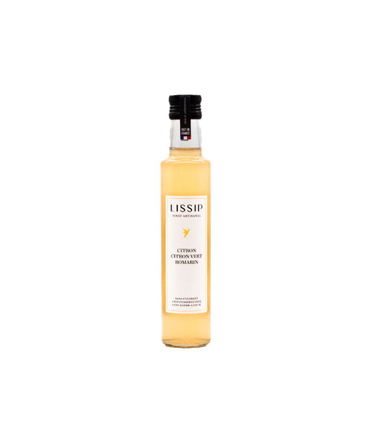 Sirop citron, citron vert et romarin