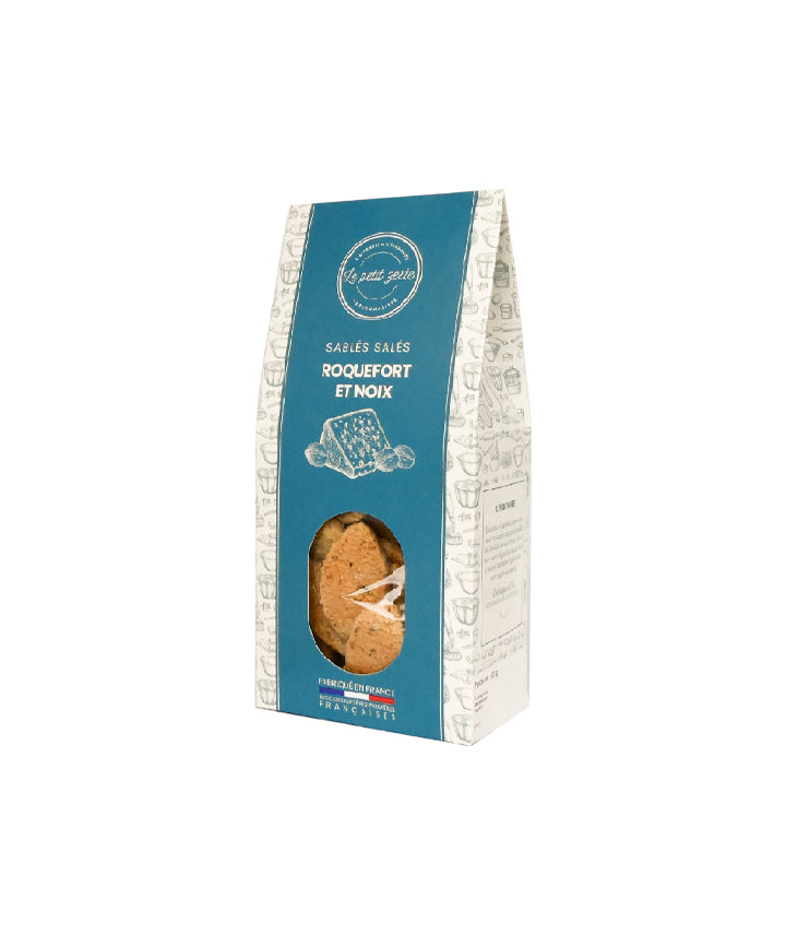 Sablés salés au roquefort AOP et noix