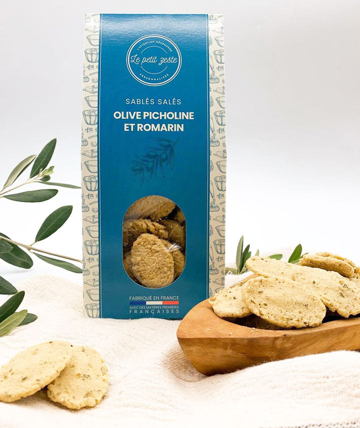 Sablés salés au olive picholine et romarin