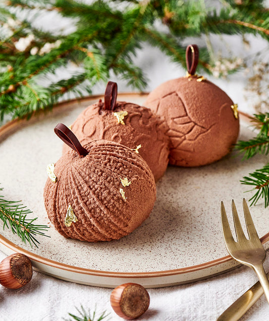 Bûches Boules de Noël en chocolat - 3 / 4 personnes